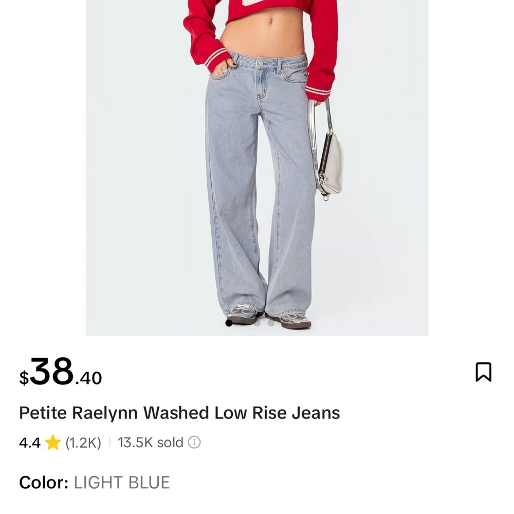 Edikted Blue Flare Wide Leg Jeans